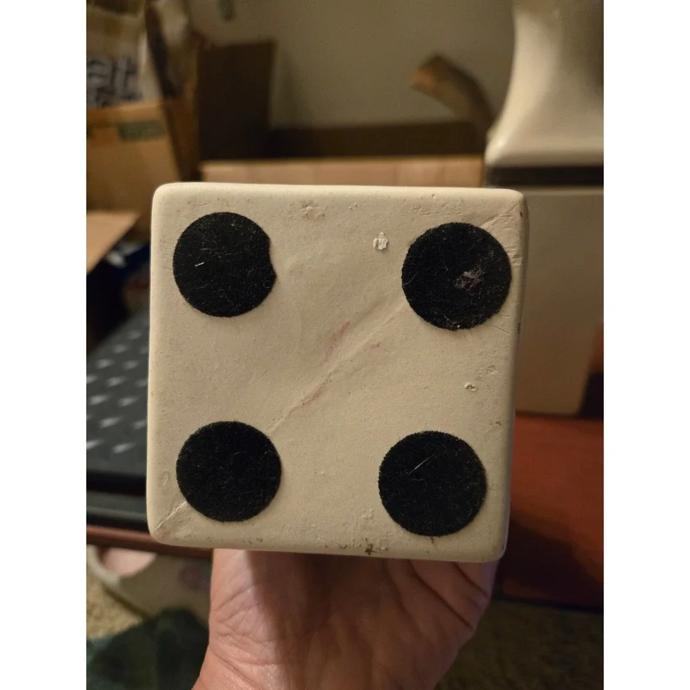 Cream Speckled Ceramic Vase Set Square Tapered Metallic Trim 2 Piece Home Decor